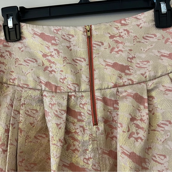 Anthropologie Moulinette Soeurs Sugarplum Pink and Gold Brocade Skirt Size 8 - Picture 7 of 11